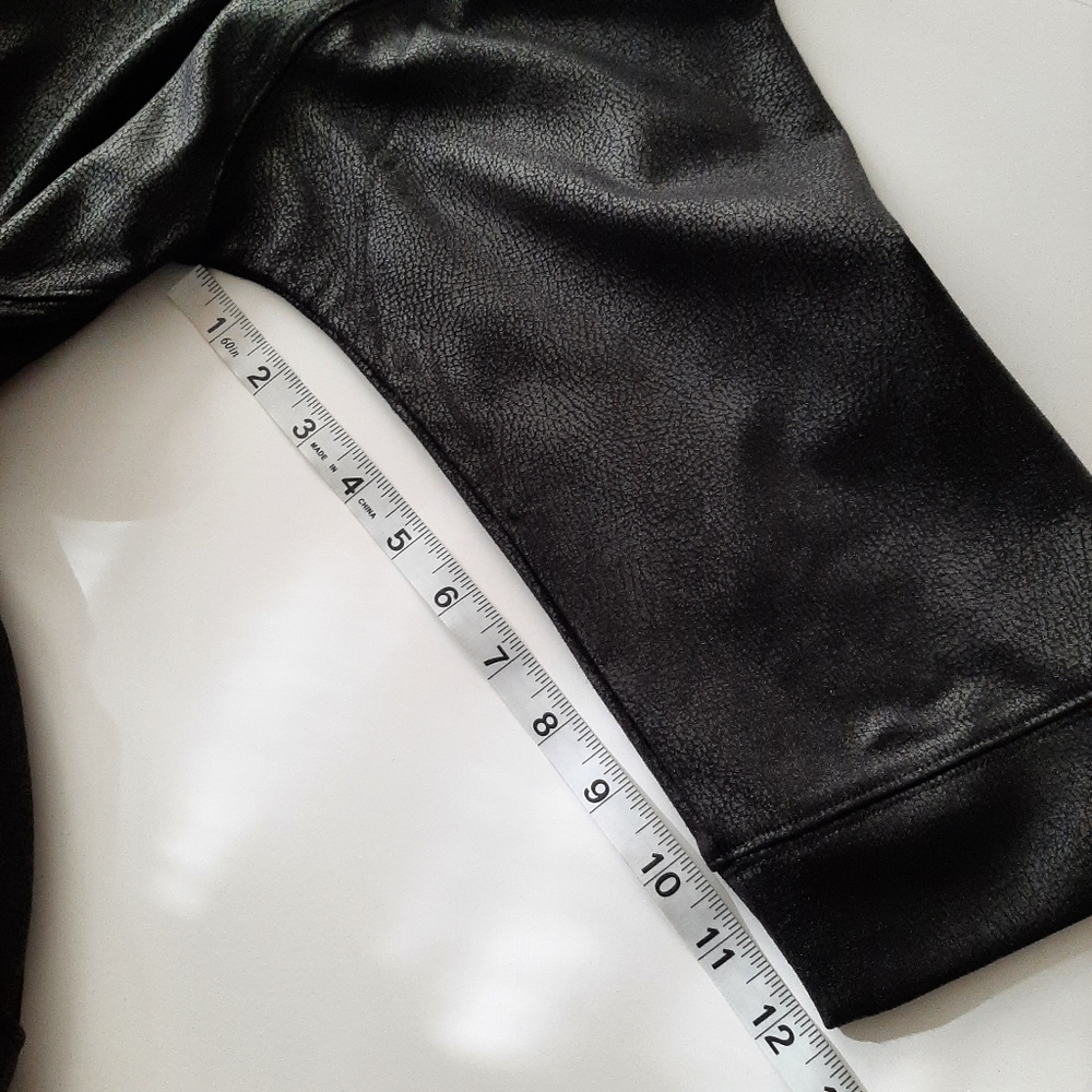 Gabrielle Union Shift Dress Black Leather Look Size Large - Picture 11 of 15